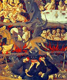 Pintura de Fra Angélico representando el infierno